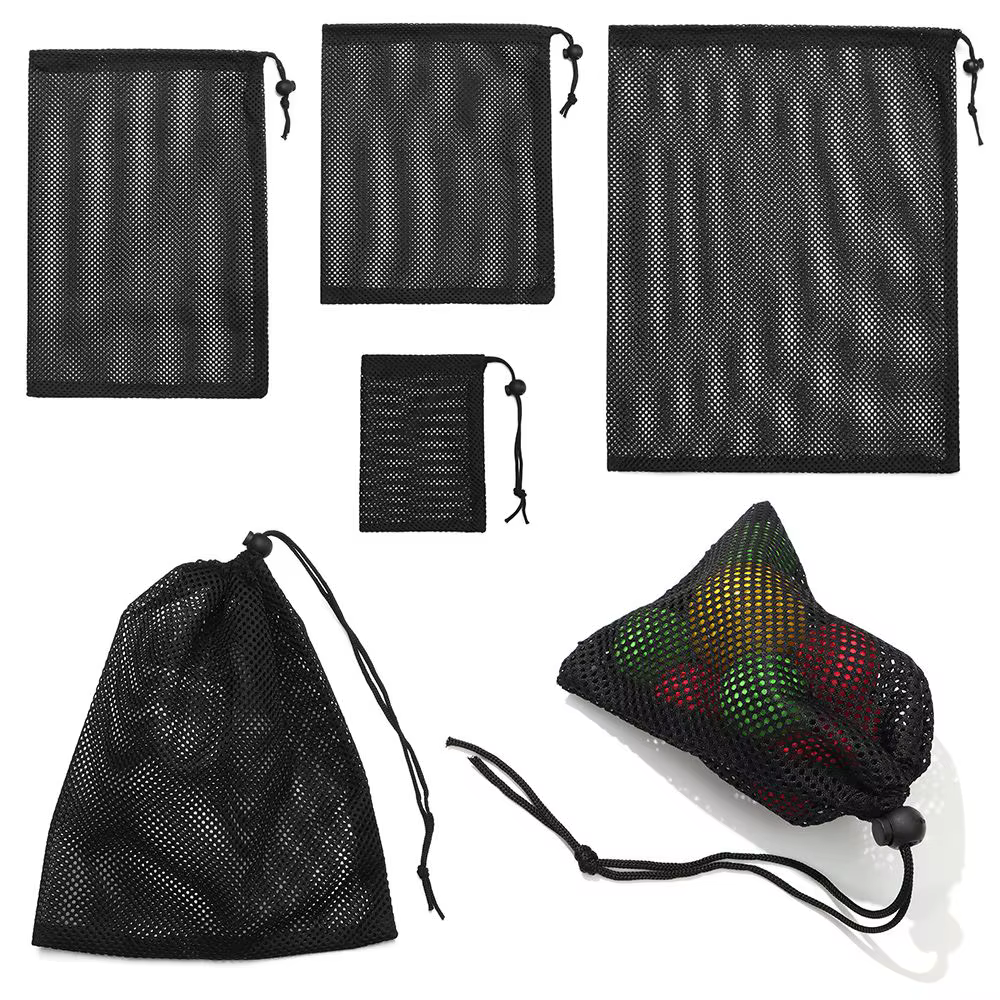 Pochette de rangement de haute qualité, sac à cordon, maille en Nylon, multi-usage, voyage à domicil