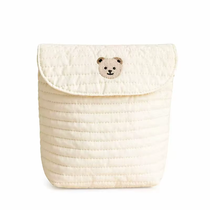 Sac à couches pour bébé motif ours de dessin animé, sac de rangement pour couches, mini sac à main m