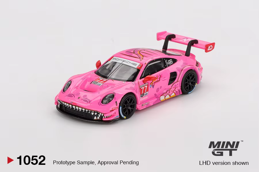 MINI GT 1:64 911 GT3 R # Modèle de voiture en alliage statique 77 AO Racing 2024, jouet de collectio