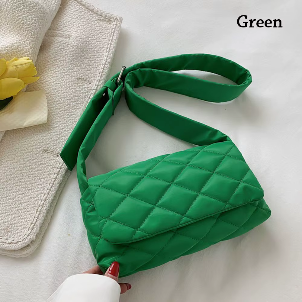 Sac fourre-tout matelassé en coton rembourré pour femme, sac à main sous les bras, sac à carreaux, s