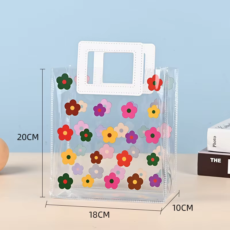 Sac à main en plastique PVC Transparent, fourre-tout, sac d'emballage de collation de maternelle, sa