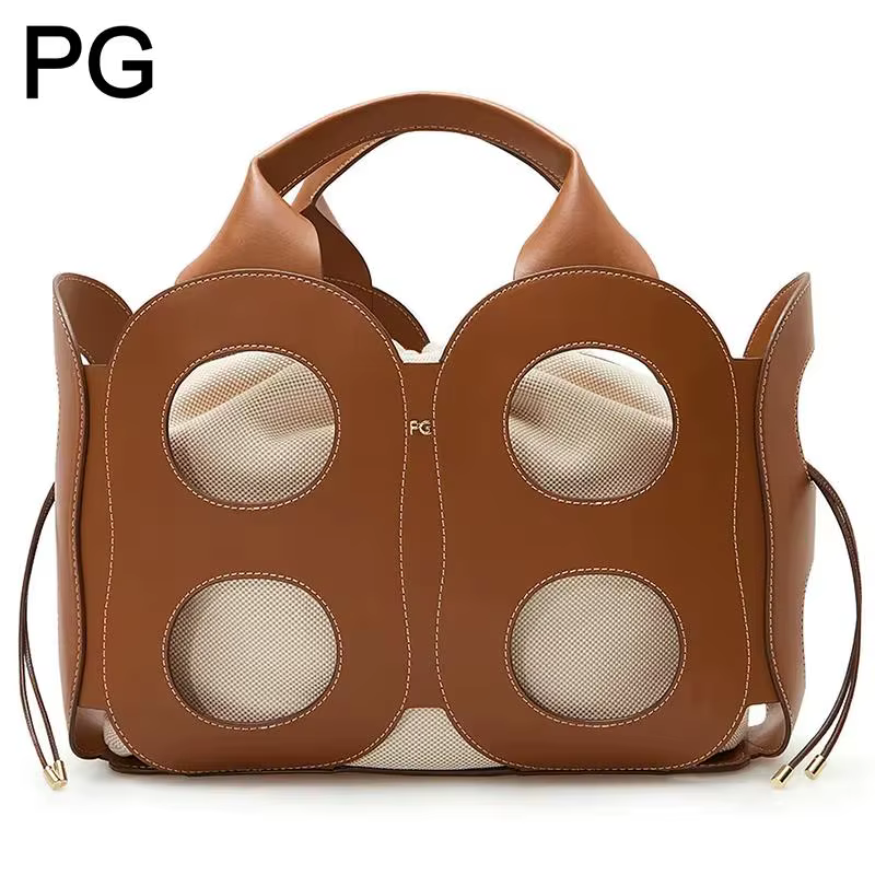 Sac à bandoulière PG pour femme en cuir grainé de qualité supérieure, sac fourre-tout élégant avec d