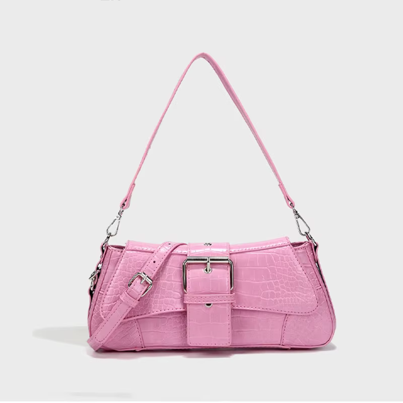 Nouveaux sacs à bandoulière en cuir souple pour femmes, sac de luxe à boucle élégante, sac sous le b