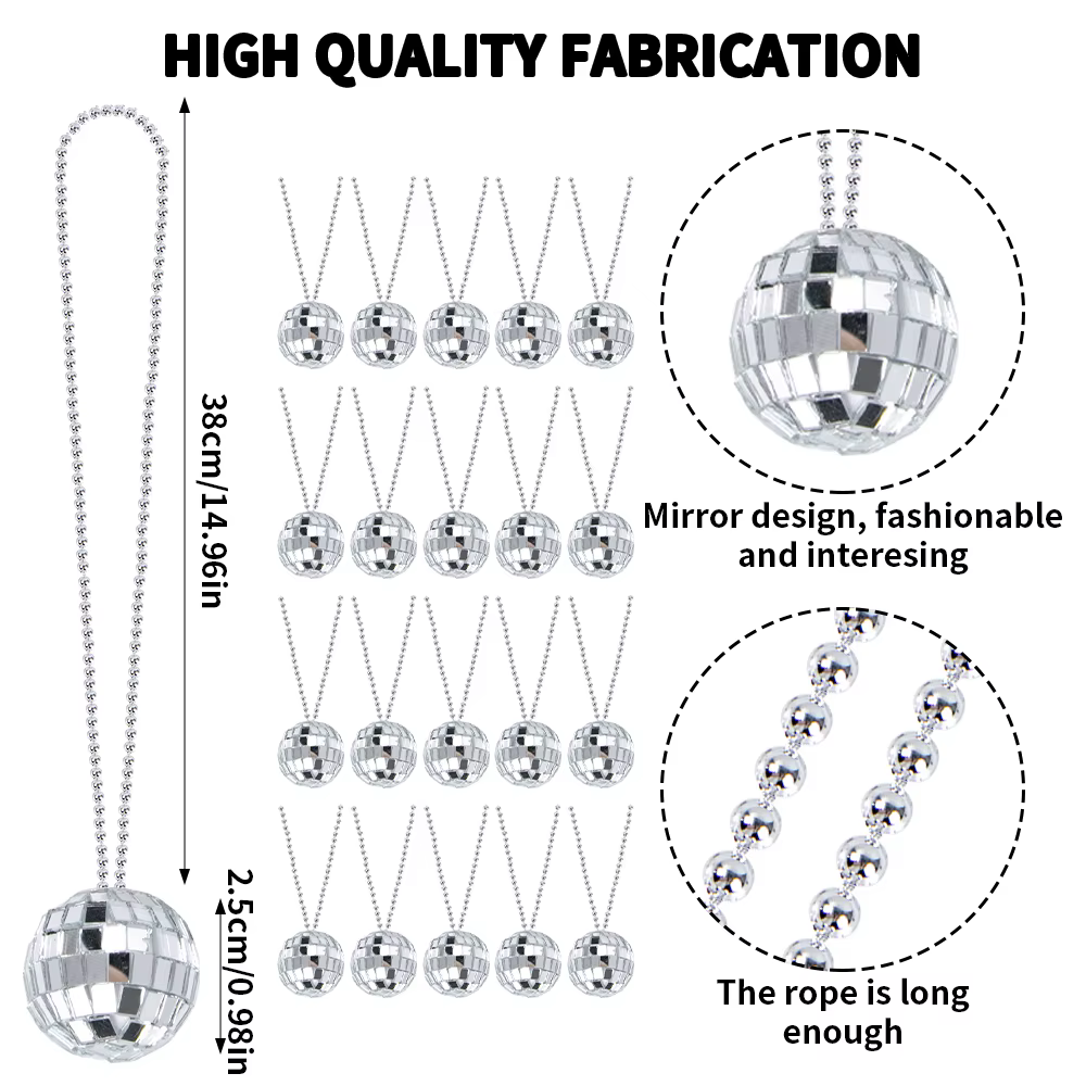 Mini colliers de boule Chang pour la présidence, miroir, décoration de fête à thème Chang des années