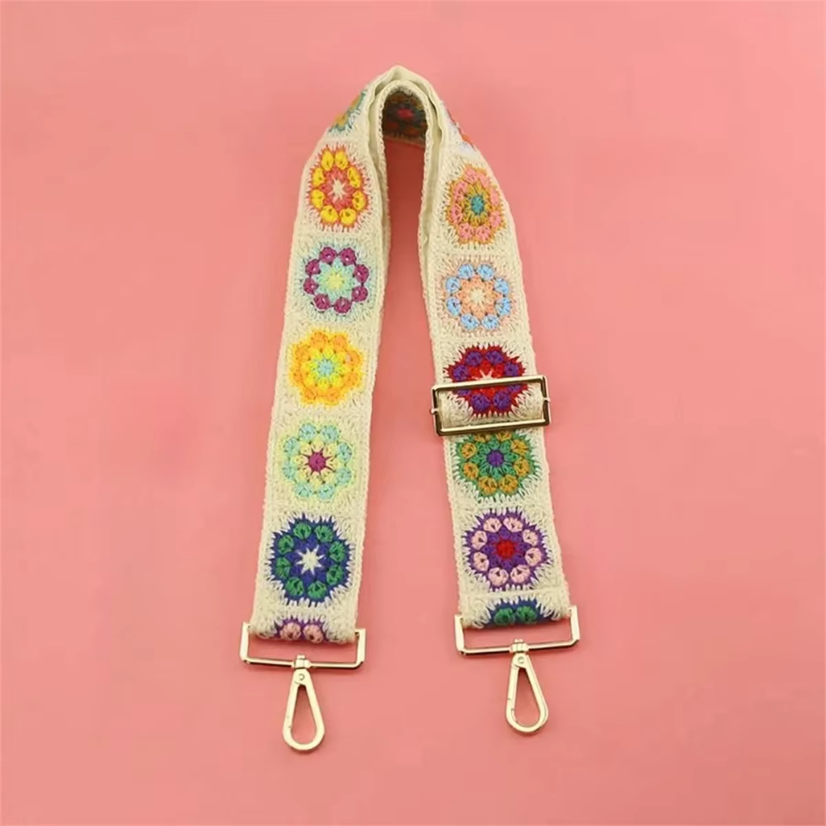 1PC mode réglable Crochet fleur bandoulière pour sacs à main bricolage tricoté sac accessoires ethni