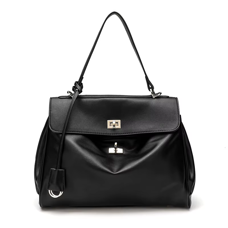 Sac fourre-tout de luxe pour femme en cuir microfibre, avec boucle dorée, sac à bandoulière et sac à