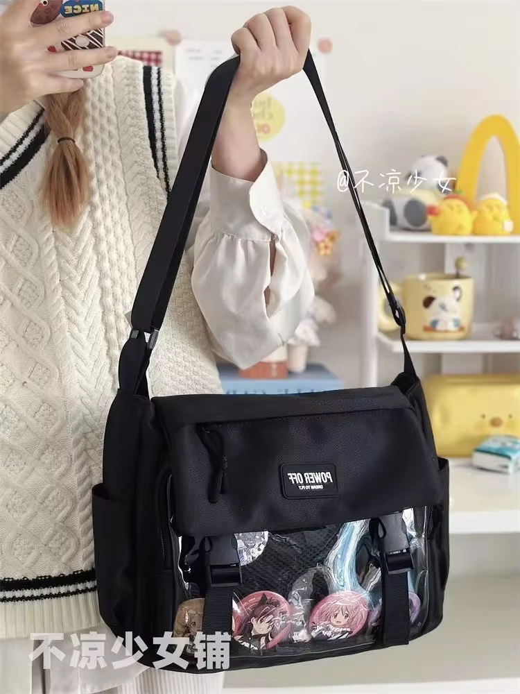 Kawaii école filles Itabag Y2K sacs à bandoulière femmes sacoche sacs à main de poche transparents b
