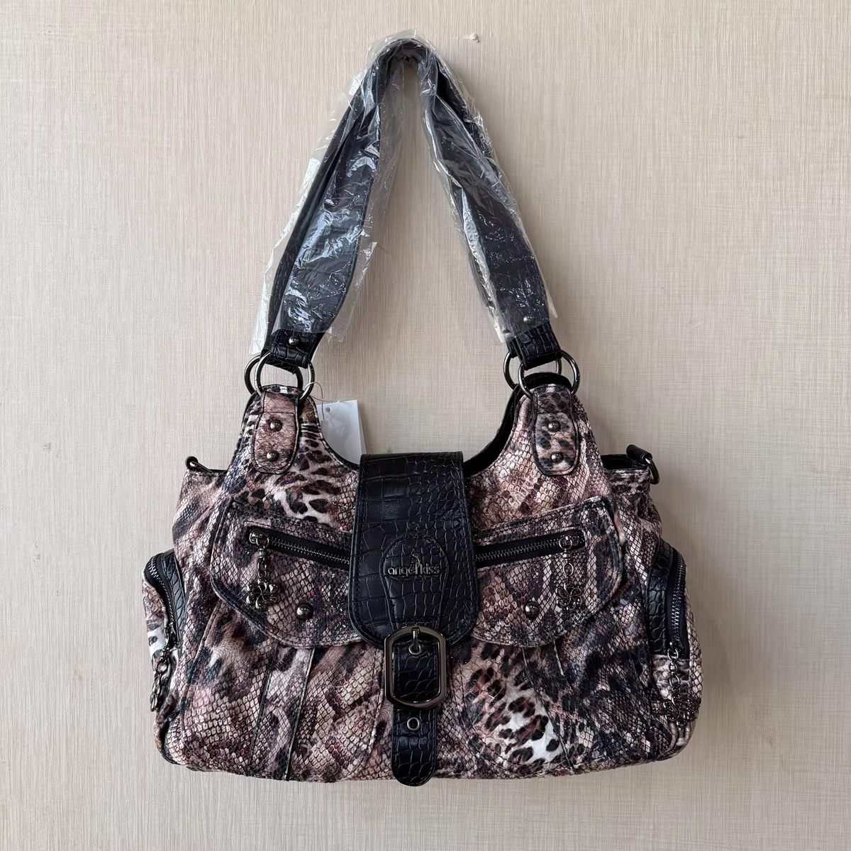 Sac à main Andel Kiss pour femme, sac à bandoulière serpentine en PU, sac bouffant multi-poches, sac