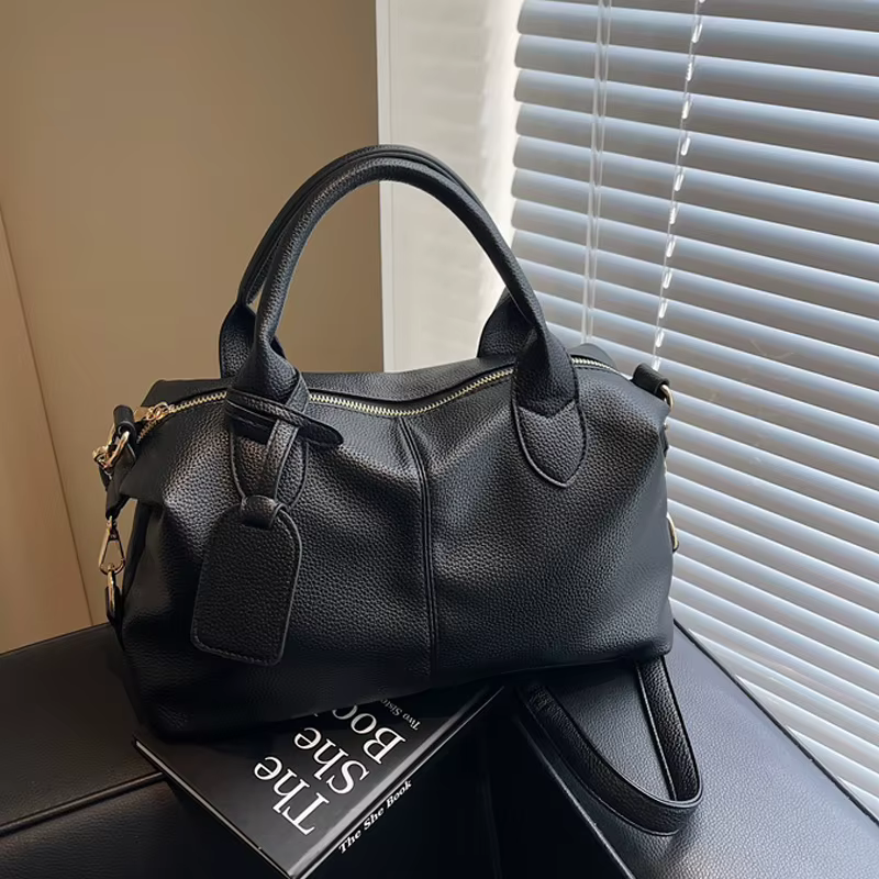 Sac à bandoulière de luxe en cuir souple PU pour femmes, sac rétro de couleur unie, grande capacité,