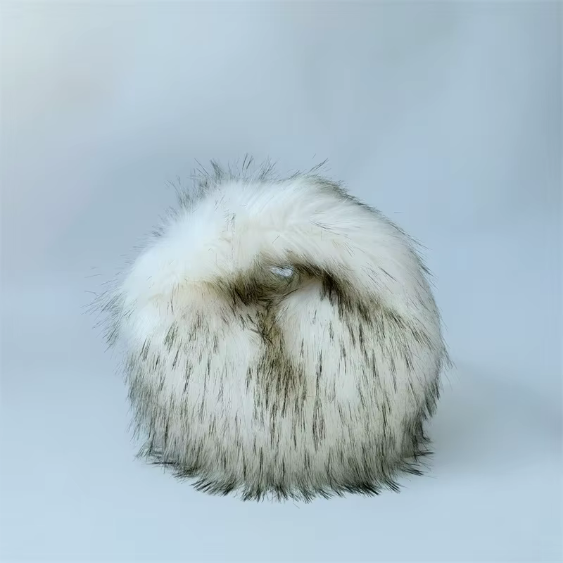 Sac à main Hobos en fausse fourrure pour femme, peluche moelleuse, sac initié, sacs sous les bras en
