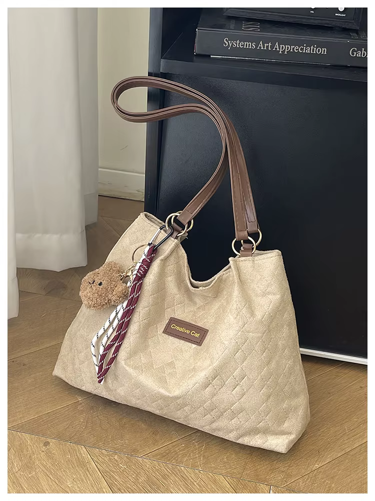 Sac à bandoulière grande capacité pour femme, automne-hiver, sac fourre-tout décontracté pour les tr