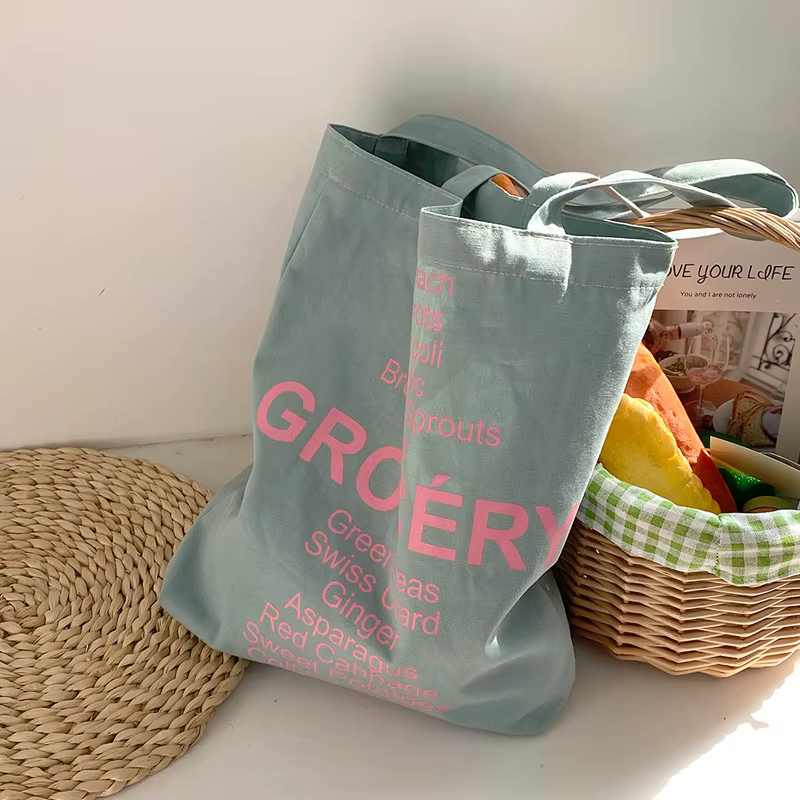 Sac à main en toile écologique pour femmes, sac de courses, liste d'épicerie, Design dames, sac à ba