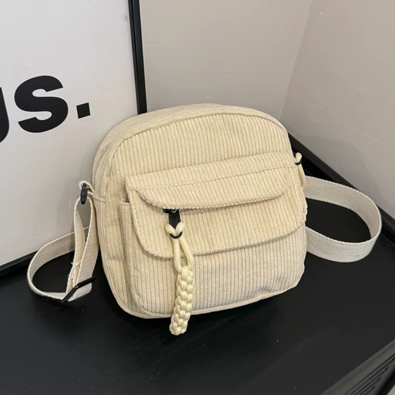 Sac à main quotidien en velours côtelé, sac à bandoulière polyvalent à la mode pour femmes, multi-co