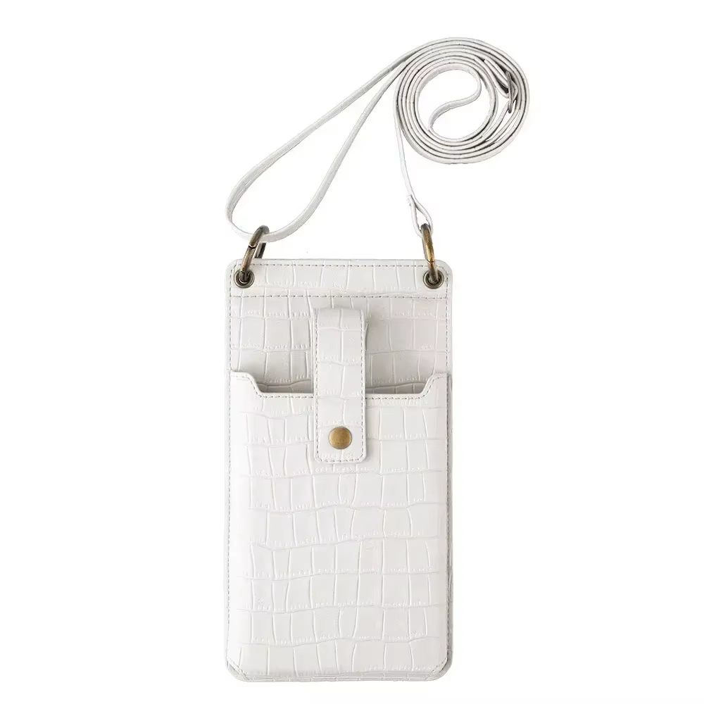Sac de téléphone en cuir PU Stone Patter pour femme, mini sac à bandoulière, sac à main portefeuille