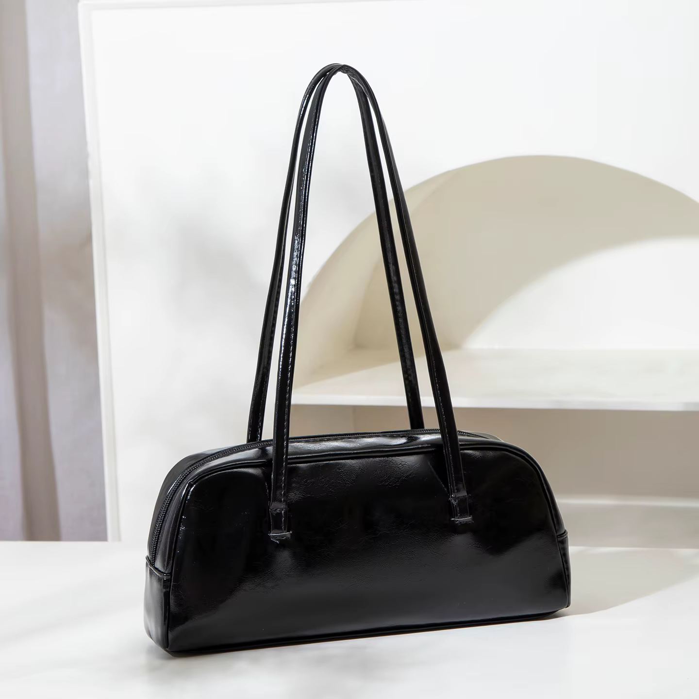 Petit sac à une épaule de couleur unie de style français, sac à bandoulière tendance à la mode pour 
