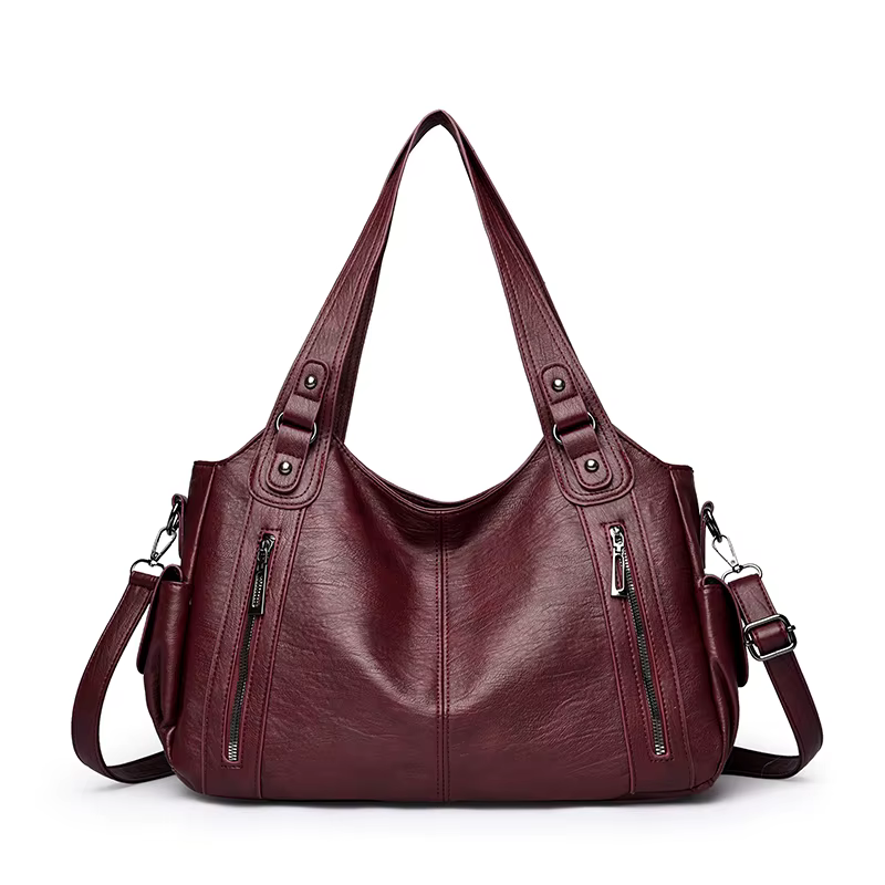 Sac à bandoulière en Pu, sac à main de tempérament à la mode, ouverture à fermeture éclair, design, 