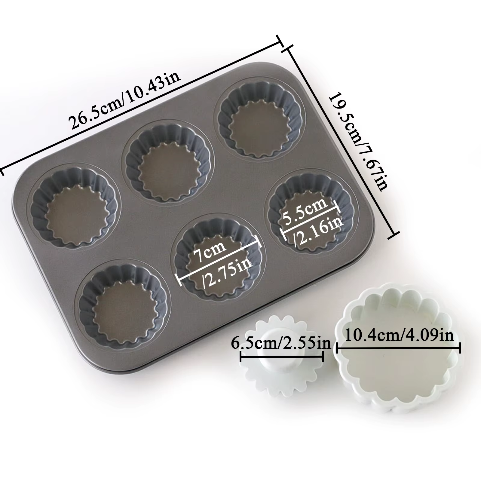 Moule à mini-cupcakes en acier au carbone antiadhésif - Moule DIY pour la cuisson de fruits et d'œuf