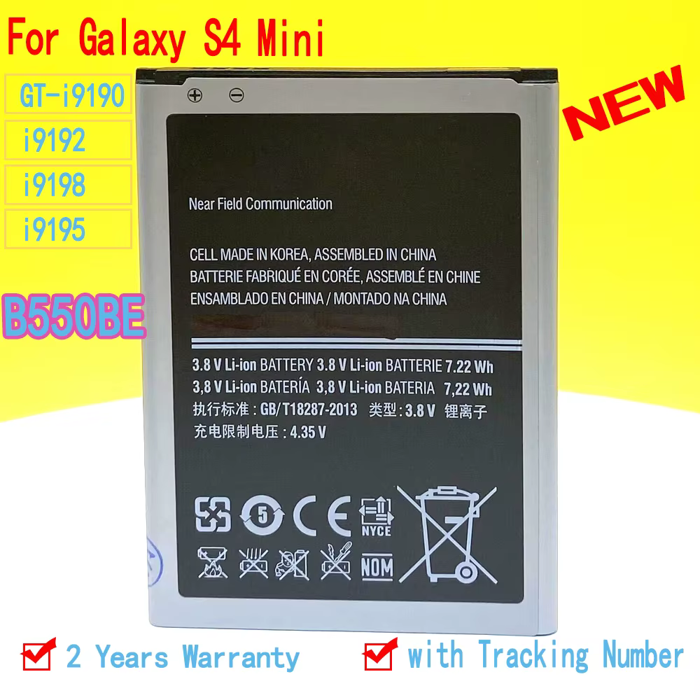 100% nouvelle batterie de haute qualité B500BE pour Galaxy S4 Mini GT-i9190 i9192 i9198 i9195 en Sto