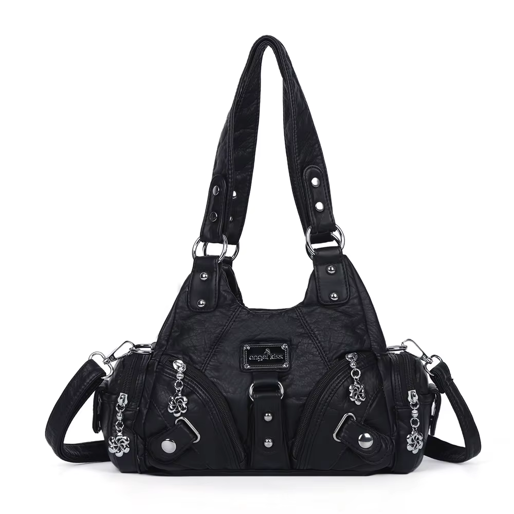 Sac à bandoulière Angel Kiss Vintage Y2K à imprimé léopard, sac à main en similicuir esthétique grun