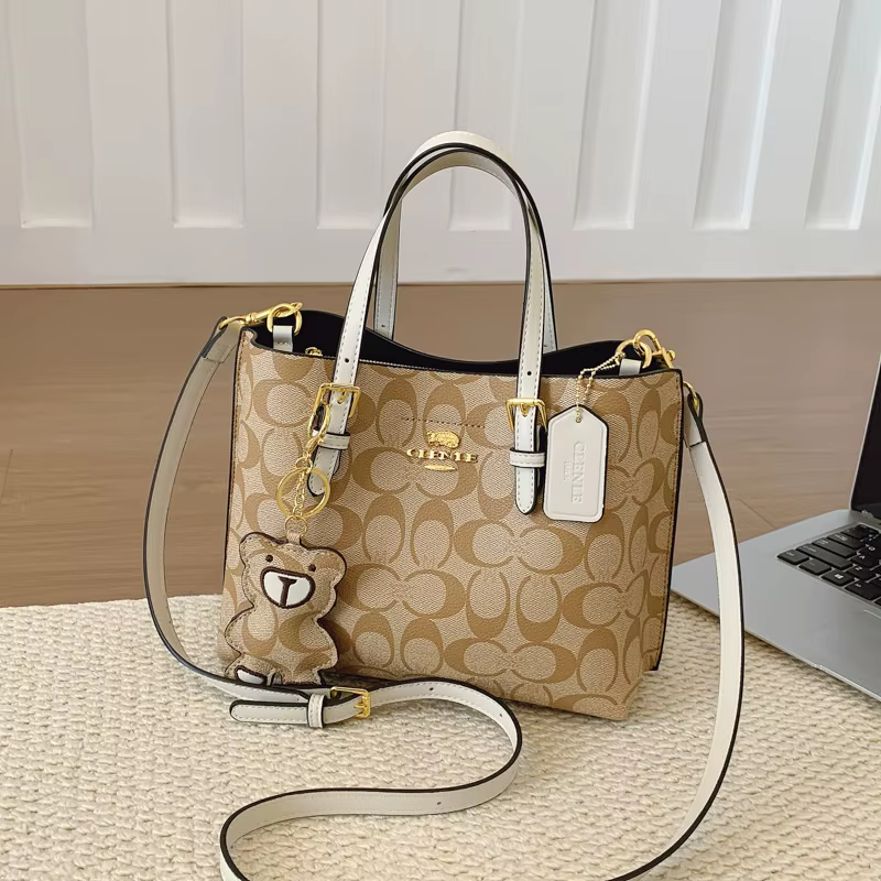 Sac à bandoulière chic et minimaliste pour femme, style parisien, en cuir vintage avec logo lettre