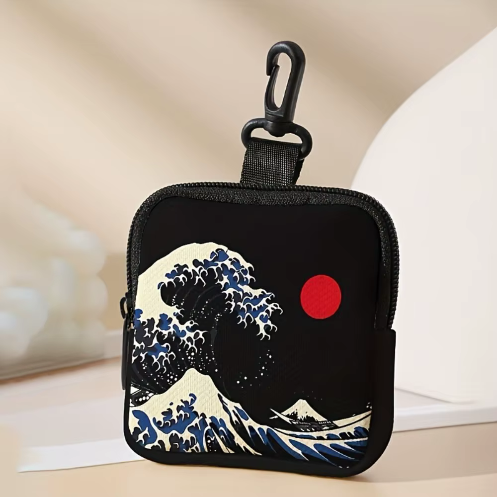 Nouveau Mini porte-monnaie chat imprimé léger écouteur sac Portable en cuir artificiel fermeture écl