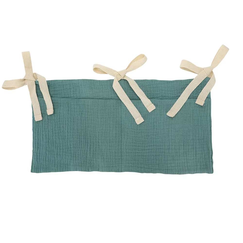 Sac de rangement personnalisé en coton brodé avec nom pour chariot à couches - Sac de rangement déco