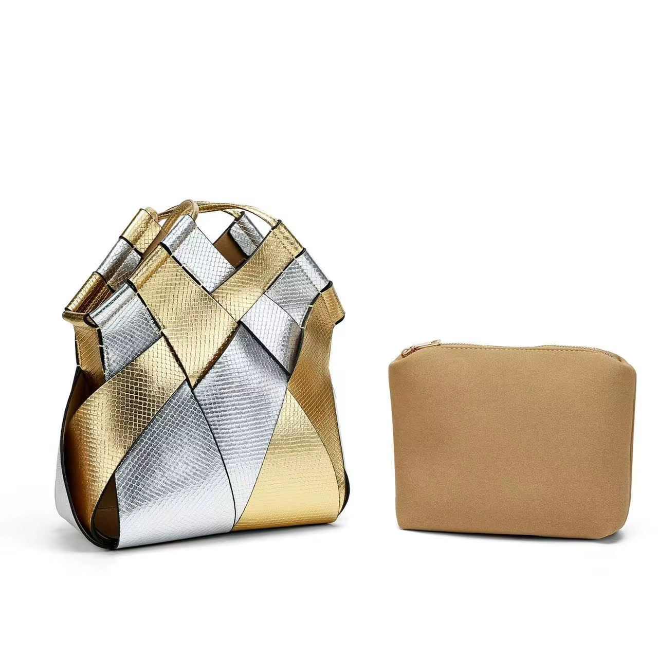 Sac à main décontracté à la mode Style de rue matériau PU fermeture en forme de seau sac pour femme