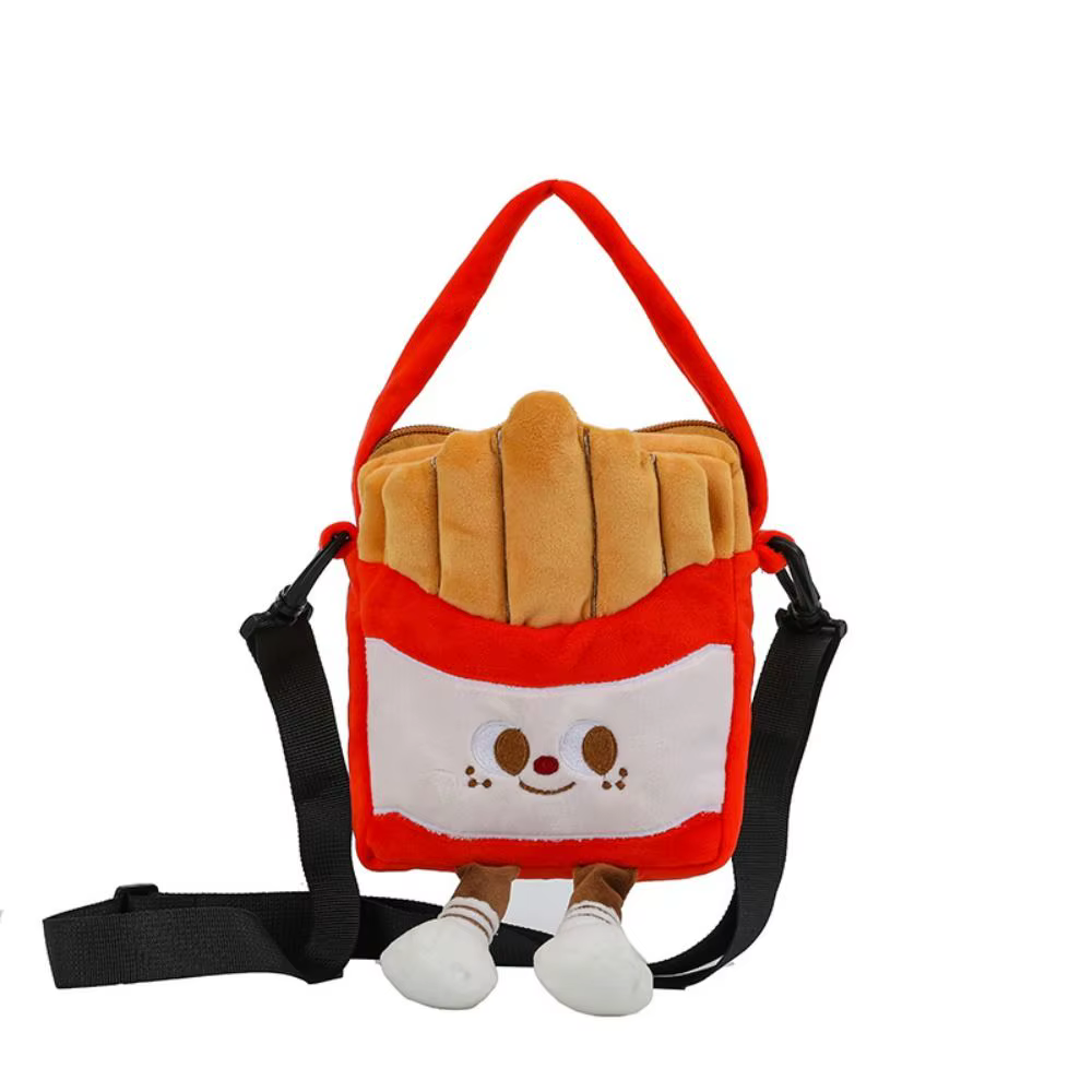 Sac à main tendance en forme de frites, sac bandoulière, sac fourre-tout moelleux en forme de hambur