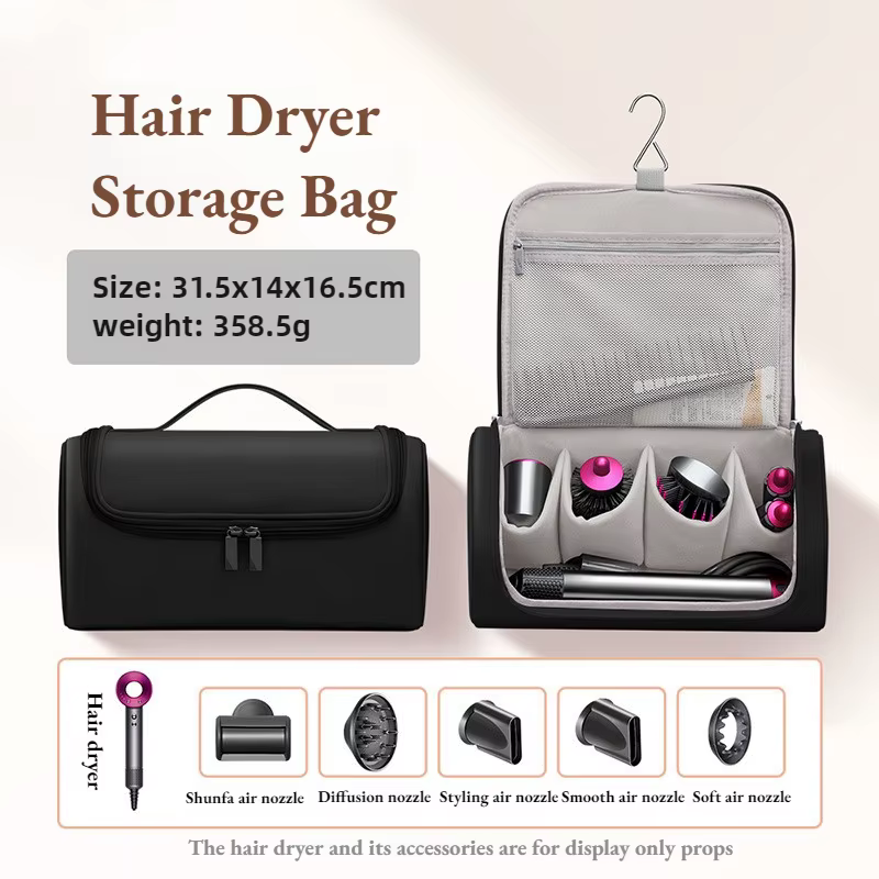 Sac de rangement pour sèche-cheveux de grande capacité, étui de voyage anti-poussière, pochette orga