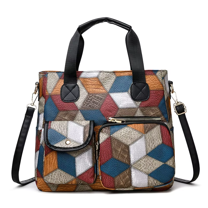 Sac à main en cuir vintage pour femme, sac à main de grande capacité, sac de colonne vertébrale incl