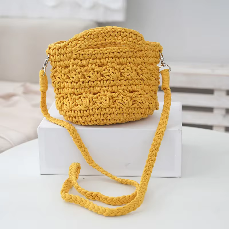Sac à main en crochet pour femme, sac à bandoulière tressé Sac tissé à la main décontracté dame