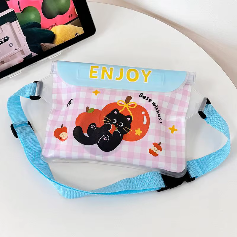 Grand sac de rangement étanche transparent pour la natation estivale, sac banane étanche pour la plo