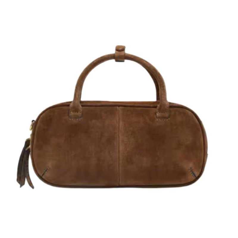 Sac à main en daim pour femmes, petit sac de Bowling ovale, mode polyvalent de haute qualité, sac à