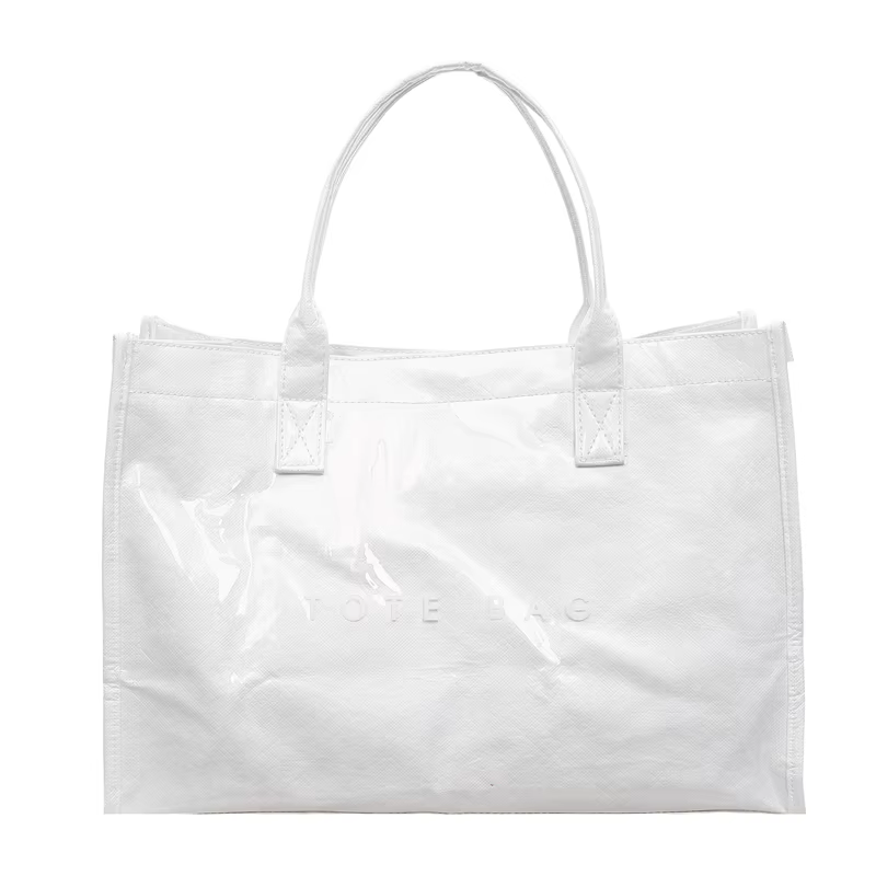 Nouveau Sac Fourre-tout Transparent en PVC Imperméable pour Femme 2026 – Style Papier Kraft Durable,
