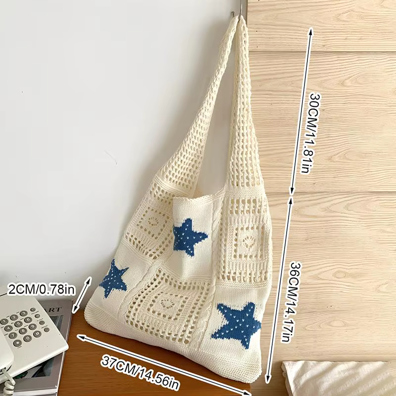 Sac fourre-tout tissé en coquille d'abricot blanc pour femme, sac de plage