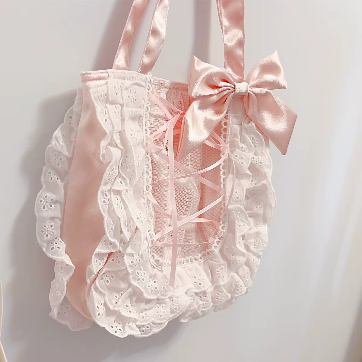 Kawaii – sac à main en dentelle, doux et mignon, fourre-tout en toile à une épaule, à la mode et pol