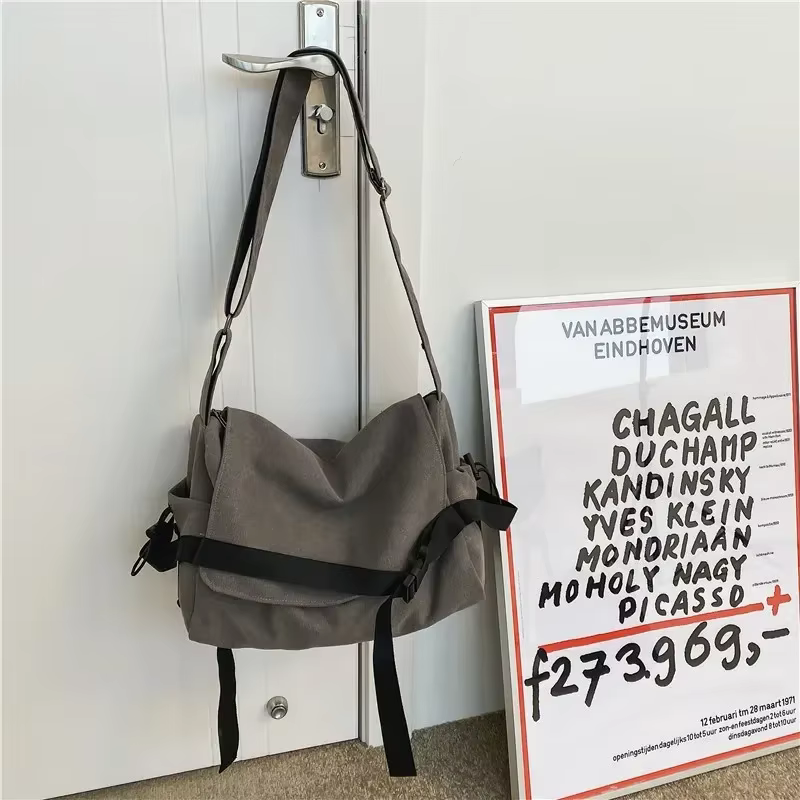 Sac messager en toile dames grande capacité sacs à main sac à bandoulière jeunes filles étudiants sa