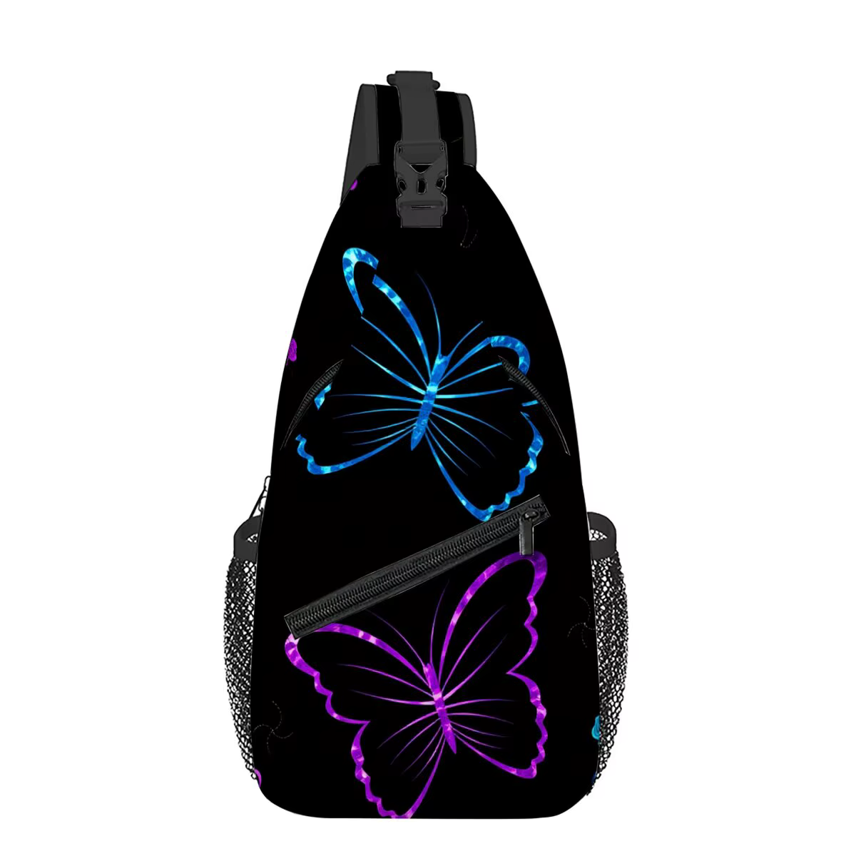 Petit sac de poitrine papillon violet pour hommes et femmes, meilleur cadeau, dessin animé plat 2D,