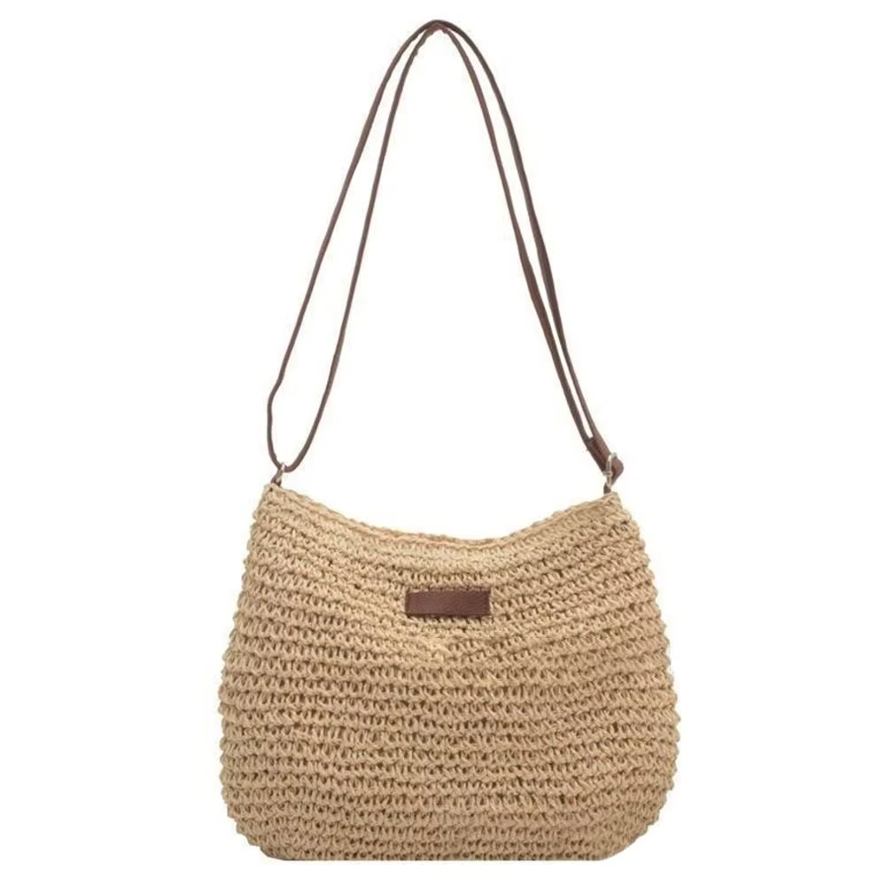 Sacs à main en paille de grande capacité pour femmes, sacs initiés, sac latéral tissé pour dames, sa