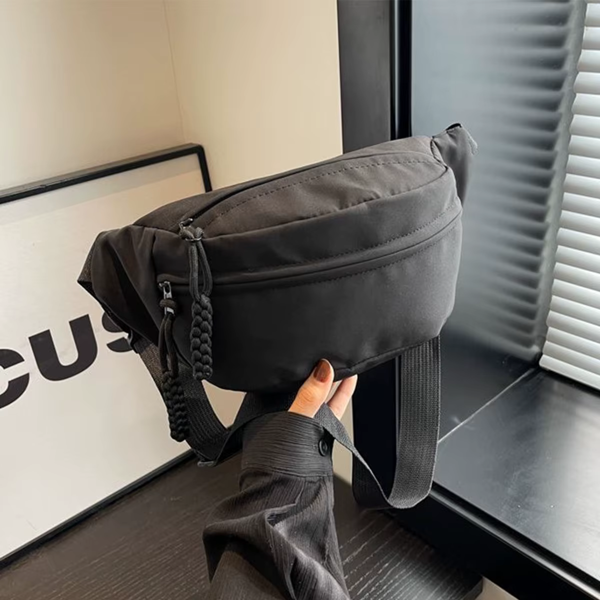 Sac de taille léger en Nylon pour femmes, sac à bandoulière de grande capacité avec fermeture éclair