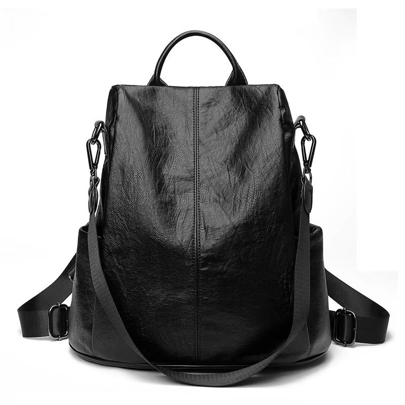 Sac à dos antivol marron pour femme, sac à main souple pour étudiant, sac à main pour fille, multifo