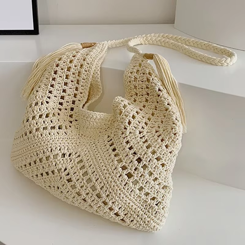 1Pc été décontracté Crochet sac à bandoulière Style Boho plage vacances fourre-tout sacs mode tissé 