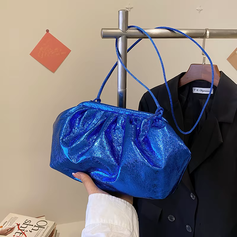MOODS-Pochettes de soirée dorées pour femmes, sac à bandoulière, sac nuage, sacs à main de créateurs