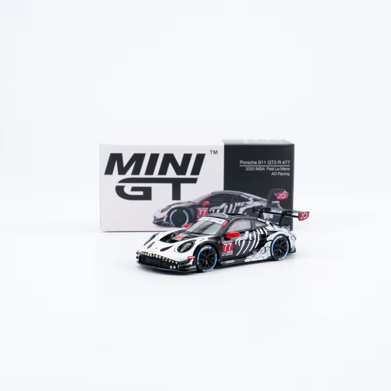 Modèle de voiture miniature MINIGT MINI GT 911 GT3 R # 77 1:64 MGT01143-CH 1143