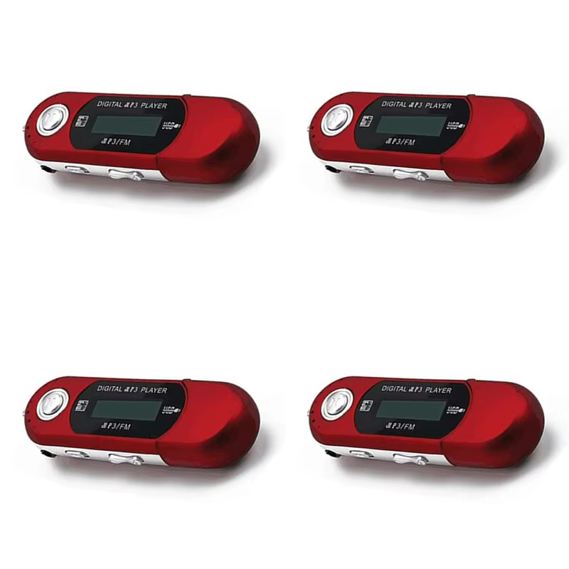 4X Mini lecteur MP3 USB 2.0, petite clé USB, lecteur de musique LCD multilingue avec prise audio 3,5