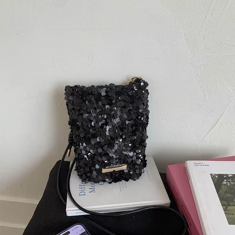 Sacs à main pour femmes à motif de paillettes scintillantes, design populaire à empiècements, sac ba