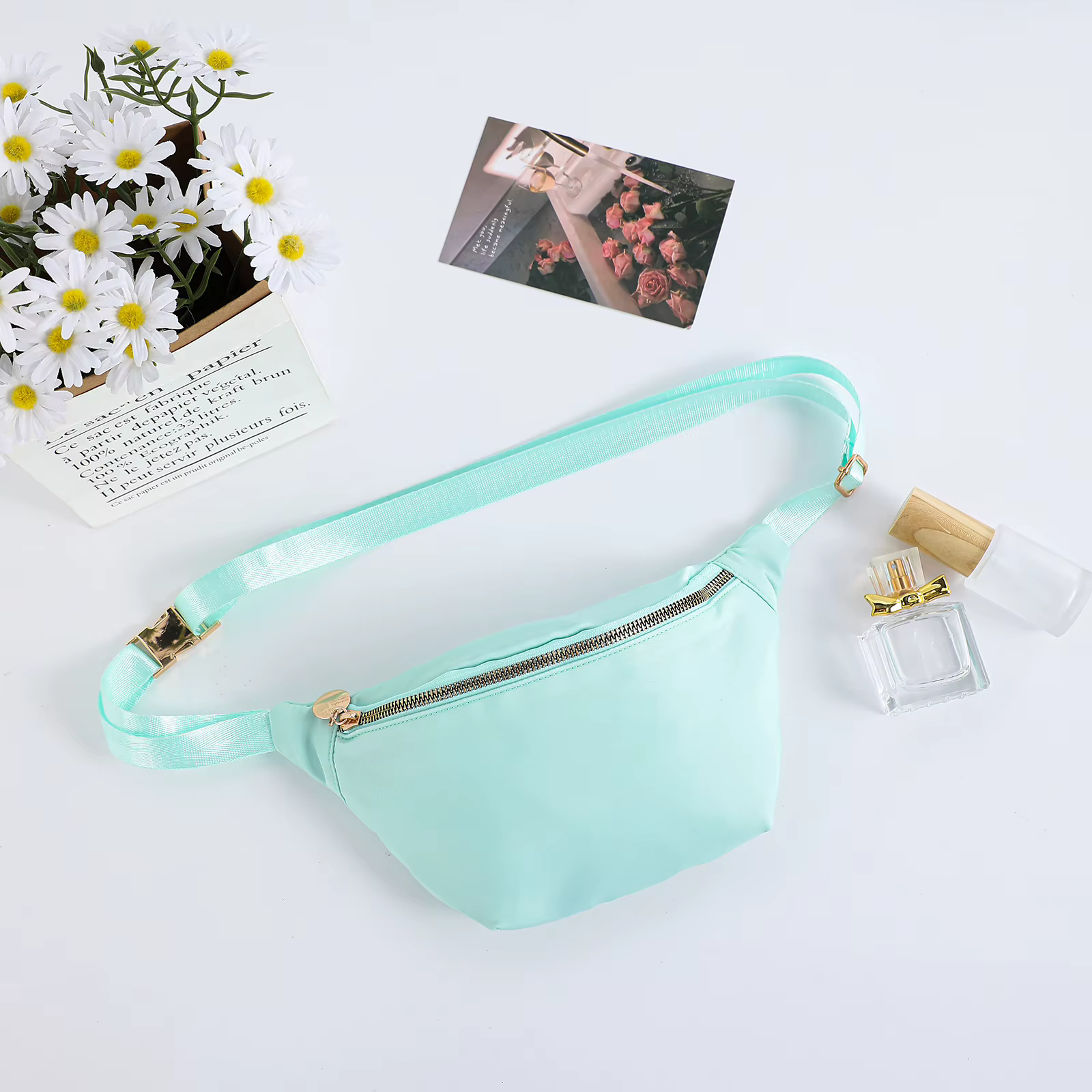 Sac banane en nylon pour femme, sac banane à fermeture éclair, réglable, léger, multifonction, degré
