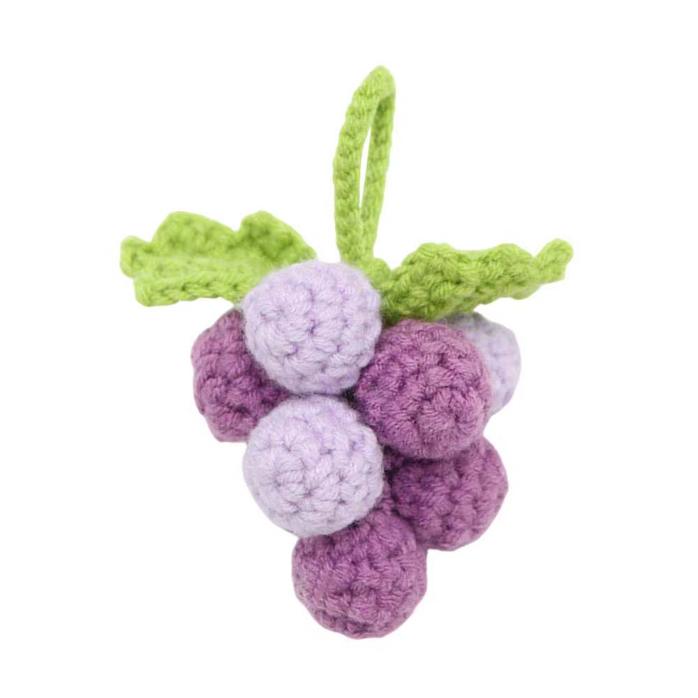 Breloques en forme de raisin, ornements mignons faits main au crochet, petit accessoire de sac pour