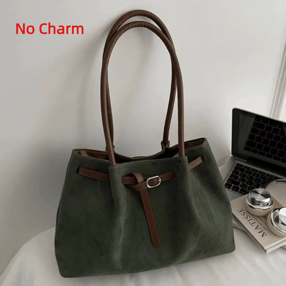 Sac à bandoulière en daim/cuir PU, sac à main rétro de grande capacité, sac fourre-tout élégant de c