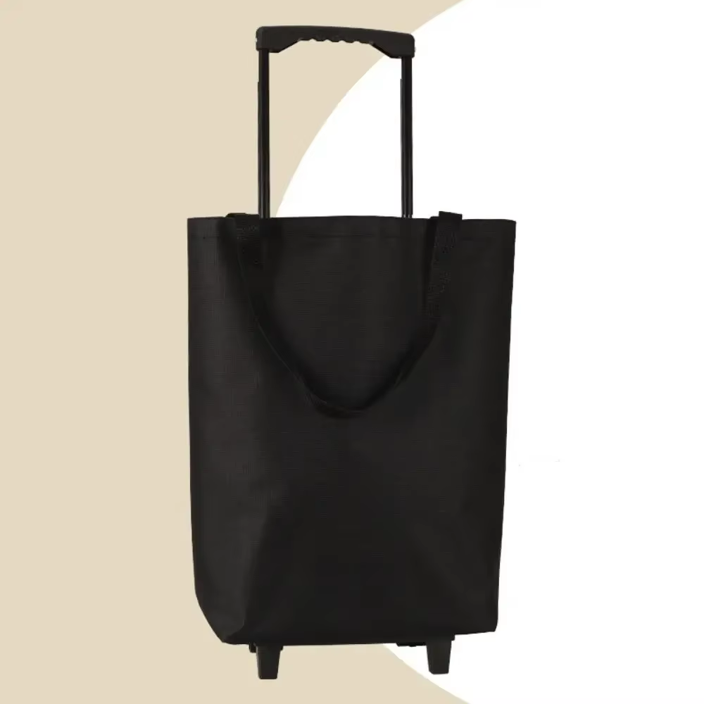 Caddie de courses à roulettes avec poignées, sac de courses pliable réutilisable, sac de courses pli